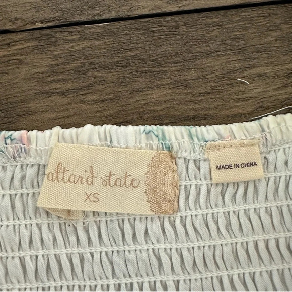 Altar’d State Size XS White Chiffon Floral Print Mini Dress Fairy Wedding Party - Picture 7 of 8